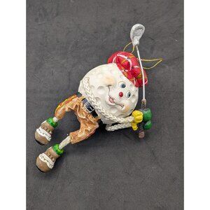 Ornament Golf Ball playing hang Christmas tree whimsical anthropomorphic 4.75"